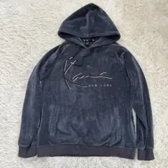【KARL KANI】カールカナイ M ベロアパーカー 刺繍ロゴのサムネイル