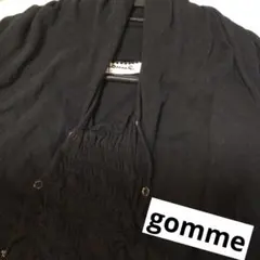 gomme／ゴム　byマキヒロシゲアトリエ　染めブラック変型カットソーのサムネイル