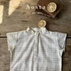 Aosta チェック柄 半袖シャツ L