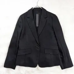 新品タグ付 アナイ 高級 バスケット織 テーラードジャケット 黒 M 