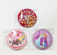 ディズニー刺繍缶バッジ　アナと雪の女王　リメンバー・ミー　おしゃれキャット　3点