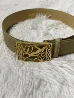 Anne Klein II 本革 レザーベルト ゴールド ベージュ レディースのサムネイル