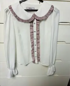 アンクルージュ　チェック　ブラウス