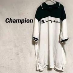 5131K チャンピオン ビッグロゴ ハーフジップ プルオーバー 希少 白×黒