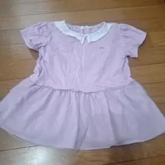 SLIP 薄紫 レース襟 チュニック 半袖