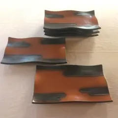 【有田焼】波型の陶器皿 5枚セット・未使用