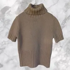 ラルフローレン【M】タートルネック ニット ライトブラウン　半袖