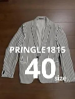 PRINGLE1815 ストライプ ジャケット 黒×白 M 美品のサムネイル