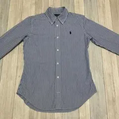 Ralph Lauren ラルフ・ローレン 長袖シャツ スリム　青白ストライプ