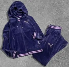 Puma パープル ベルベット セットアップ　希少00sラインストーン　ベロア