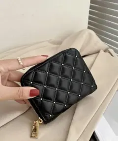 キルティング ジッパーアラウンドハンドバッグ