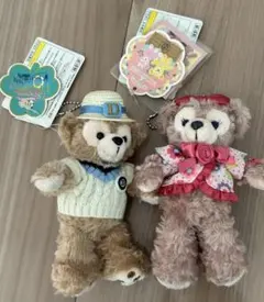 未使用 タグ付 ダッフィ シェリーメイ スプリングヴォヤッジ ぬいぐるみバッジ