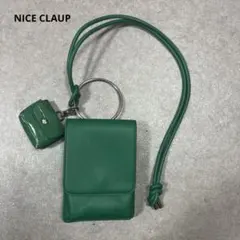 ナイスクラップ AirPodsケース付き スマホショルダーバッグ グリーン 緑のサムネイル