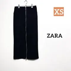 ZARA ブラックタイトスカート フロントジッパー付き