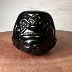 天然石 シルバーオブシディアン ダルマ 置物 開運 魔除け 一点物