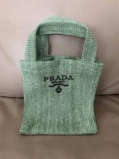 未使用PRADA 海外 ベージュ トート かご バッグ トートバッグ 603/2