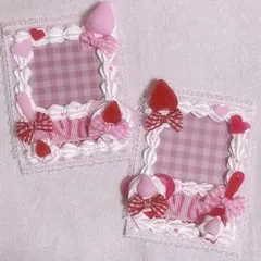 ホイップデコ トレカケース 量産型 赤×ピンク いちごケーキ 風 セット♡