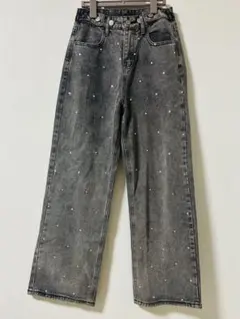 ラインストーン　デニム　ビジュー