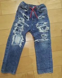 デニムダンガリー　ユーズド加工デニム　　130