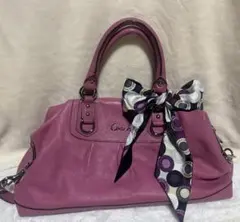 Coach ピンク レザー ショルダーバッグ