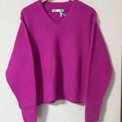 ZARA ピンク Vネック 長袖セーター•ニット　Mサイズ