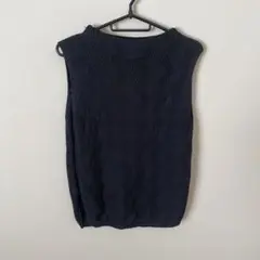 K.T キヨコタカセ　ネイビー　ニット　セーター　ノースリーブ