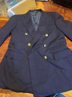 90'sポロラルフローレン紺ダブル金ボタンAB7 小穴等あり