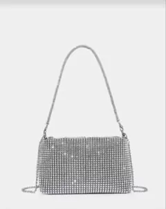 チェーンショルダーバッグ　ハンドバッグ　キラキラ　ラインストーン　2Way