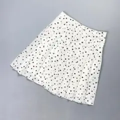 ANAYI ドットシフォンプリーツスカート ホワイト サイズS*PD1119
