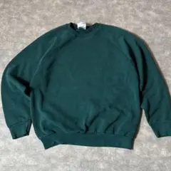90s-00s フルーツオブザルーム 無地 スウェット L ダークグリーン 古着