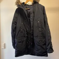 GU ネイビー モッズコート フード付き