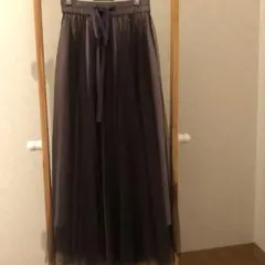 Dignite collier ディニテコリエ チュールスカート　グレーピンク