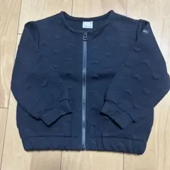 petit main ブラック　ハート　羽織り　カーディガン　90 花粉付着防止