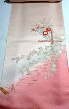 高級【新品未使用】豪華絢爛　正絹　反物　訪問着　先練　ピンク