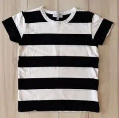 agnès b. アニエスベー　ボーダー　Tシャツ 12ans 白黒　半袖のサムネイル