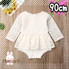 新品 90 刺繍 ロンパース フォーマル ベビードレス ベビー キッズ 女の子