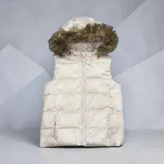 GapKids 中綿ベスト フード付き アイボリー