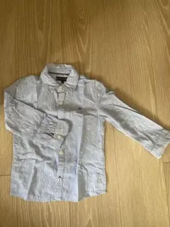トミーヒルフィガー 水色ドット柄シャツ