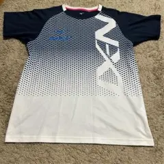 ミズノ　テニスTシャツ　白・青　Mサイズ