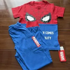 新品未使用　MARVEL スパイダーマン パジャマ 上下セット140のサムネイル