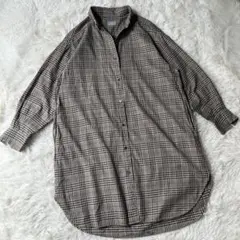 マッキントッシュフィロソフィー ゆったりサイズ シャツワンピース 長袖 チェック