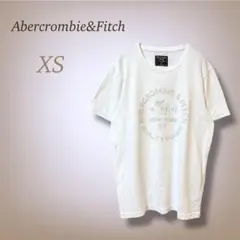 アバクロンビー＆フィッチ 半袖 Tシャツ ロゴ刺繍 ホワイト コットン XS