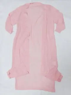 ロングカーディガン レディース オープン 薄手 ニット 冷房対策　Мサイズ