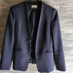 PLST プラステ　現行　ノーカラージャケット　フック　濃紺　総裏