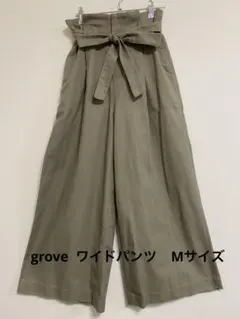 ウエストリボン付き ワイドパンツ