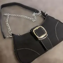 ブラック ハンドバッグ チェーンストラップ
