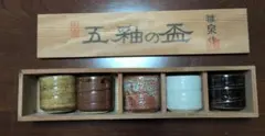 稚泉作 五釉の盃 5客セット 木箱入り