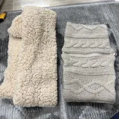 ●新1-2●スヌード　ネックウォーマー　マフラー　冬グッズ　ベージュ系