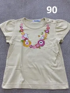 familiar フラワーイエローTシャツ90cm