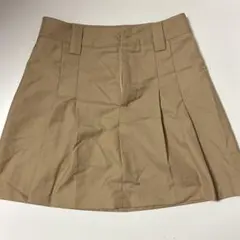 ベージュ ミニ丈 プリーツスカート